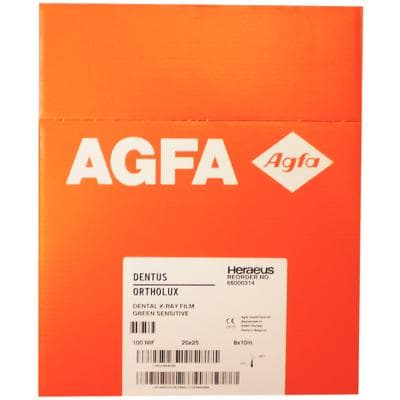 Agfa Dentus Ortholux ST8G Cephalometric Extraoral X-Ray Film, Green Sensitive, 8" x 10", 100/Box, #50024009 thumbnail 4
