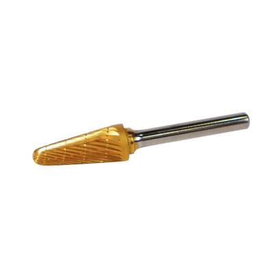 Patterson® Gold Titanium Nitride Lab Bur – Lathe, Cone, #B, 12.7 mm Diameter, 28.575 mm Length, 1/Pkg thumbnail 2