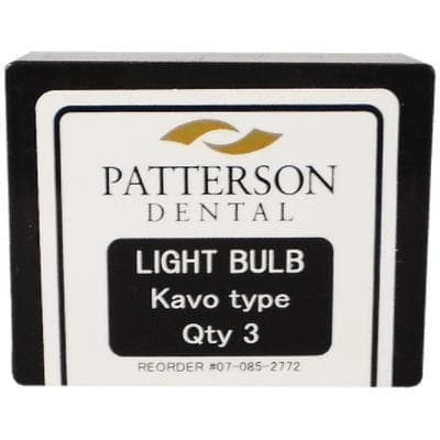 Patterson® Xenon Light Bulbs, KaVo Style, 750 mA, 2.25 W, 3-3.2 V, Clear, 3/Pkg, 553-3881 - Patterson® Xenon Light Bulbs / 750 mA / 2.25 W / 3-3.2 V - 3/Pkg - Image 1