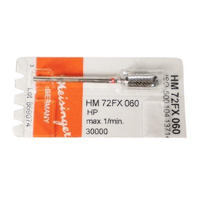 Meisinger Tungsten Carbide Lab Bur, Fine Round Barrel, HP Handpiece, X-Cut, 6.0 mm Diameter, 13.7 mm Head Length, Red Ring, HM72FX-060, 1 Each thumbnail 7