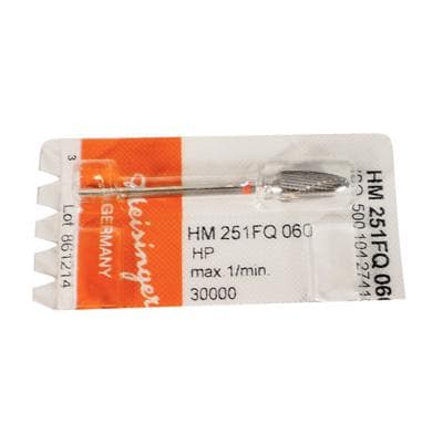 Meisinger HM251FQ-060 Lab Carbide Bur, Fine Q-Cut, Tapered Fissure, Round End, 6.0 mm, HP, 1/Pkg thumbnail 7