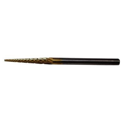 Patterson® Gold Titanium Nitride Lab Bur, Tapered Fissure, #31P, HP Standard, 2.388 mm Diameter, 15.875 mm Length, 1/Pkg thumbnail 2