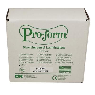 Pro-Form Dual-Color Mouthguard Laminate, 0.160" (4mm), 5" x 5", Black/White, 12/Pkg, 9598240 thumbnail 7