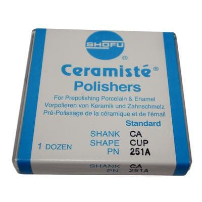 Shofu Ceramisté CA Cup Polisher, Standard Grit, No Band, Contra Angle, 12/Pkg, #251A thumbnail 10