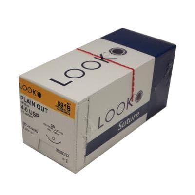 Look 591B Plain Gut Absorbable Suture, 4-0, 18" (45 cm), C-6 Reverse Cutting 3/8 Circle Needle, 12/Box thumbnail 18