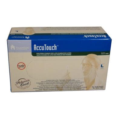 AccuTouch™ Latex Exam Gloves, Powder Free, Non-Sterile, Large, 100/Box, 02-4303 thumbnail 2