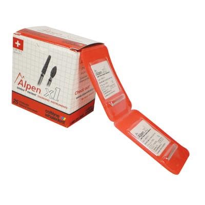 Alpen x1 Single-Use Diamond Bur, FG, Fine, Round End Taper #850-014, 1.4 mm Diameter, 10.0 mm Length, 25/Pk, X850F014 thumbnail 8