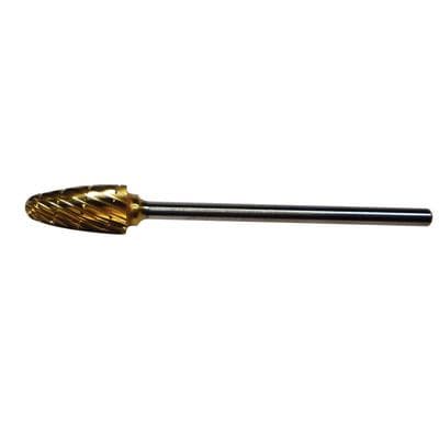 Patterson® Gold Titanium Nitride Lab Bur, Tapered Fissure, #84T, 6.350 mm Diameter, 12.700 mm Length, HP Standard Shank, 1/Pkg thumbnail 2