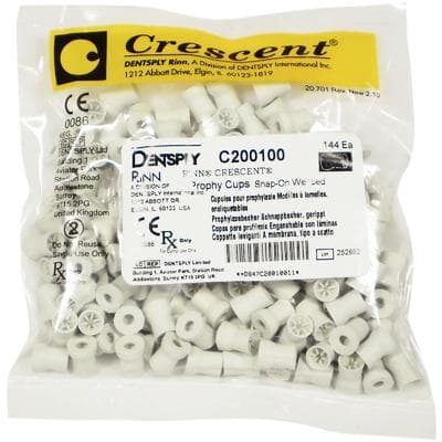 Crescent Disposable Prophy Cup, Snap-On, Webbed, White, 144/Pk, C20-0100 thumbnail 6