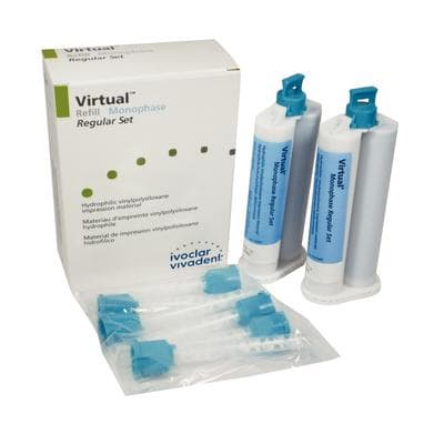 Virtual Hydrophilic VPS Impression Material, Monophase Regular Set Refill, 2 x 50 ml Cartridges with 6 Mixing Tips, #768523 thumbnail 12