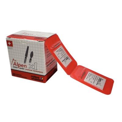Alpen x1 Single-Use Diamond Burs, FG, #392-016F, Interproximal, Fine, Red, 25/Pk, X392F016 thumbnail 16