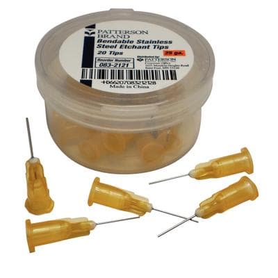Patterson® Bendable Stainless Steel Etchant Tips, Orange, 25 Gauge, Straight, 20/Pkg - Patterson® Bendable Stainless Steel Etchant Tips - Orange, 25 Gauge, 20/Pkg - Image 1