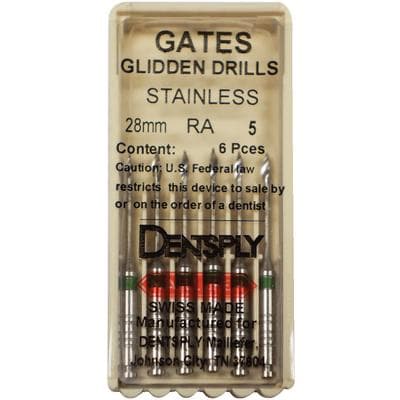 Dentsply Maillefer Gates Glidden Drills, Short, Stainless Steel, #5 (Green), 28mm, Right Angle, 6/Pk, 671534 thumbnail 14