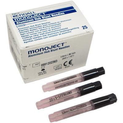 Monoject® Endodontic Blunt Cannula, 20 Gauge, 1-1/2" Length, Luer Lock Hub, Sterile, 25/Box, #202 thumbnail 3