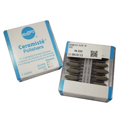 Shofu Ceramiste Standard Polisher, PC2 Pointed Cylinder, #050, HP Shank, Grey, 12/Pk, 0262 thumbnail 16