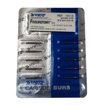 SS White Fissurotomy Carbide Bur, FG, Micro, Shallow Tapered Fissure (STF), 0.7 mm Head Diameter, 10/Pk, #18013 thumbnail 9