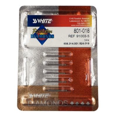 SS White Revelation® Diamond Bur, Round, FG, Medium Grit, 1.8 mm Diameter, 5/Pkg, #801-018 thumbnail 9