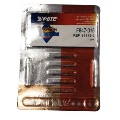 SS White Revelation Diamond Bur F847-016, Fine Grit, Flat End Cone, Friction Grip, 5/Pk thumbnail 7