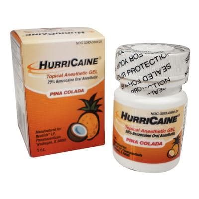 HurriCaine Topical Anesthetic Gel, 20% Benzocaine, Piña Colada, 1 oz Jar, 1/Pk, NDC 0283-0886-31 thumbnail 10