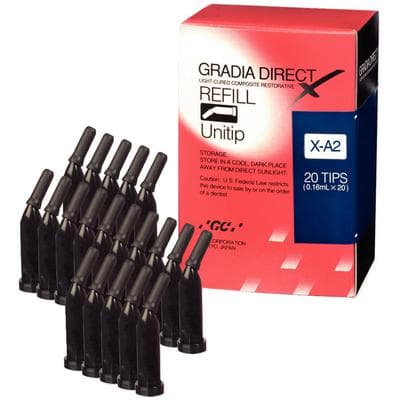 Gradia Direct X Universal Composite Restorative, Unitip Refill, Shade X-A2, 0.16 mL (0.3 g) per Tip, 20 Tips/Box, 002591 thumbnail 16