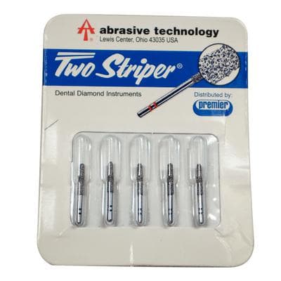 Two Striper ShortCut Diamond Bur, FGSS, Round-End Taper, 780.9 S, Coarse, Green, 2.1 mm Major/1.4 mm Minor, 9 mm Length, 5/Pk, 2015906 thumbnail 15