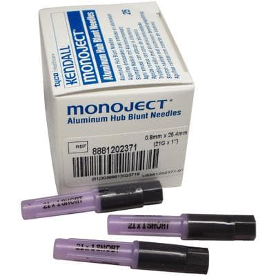 Monoject® Endodontic Blunt Cannulas, 21 Gauge x 1", 25/Box, Sterile, Luer Lock Hub thumbnail 3