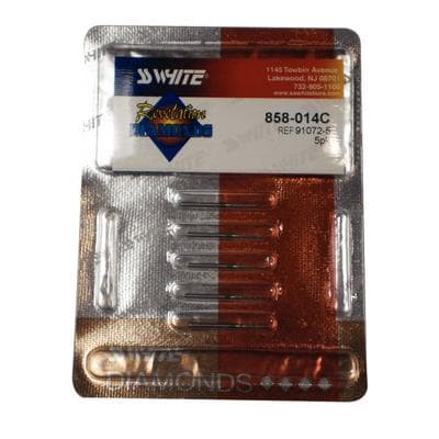 SS White Revelation Diamond Bur #858-014C, Coarse, Cone Round End, Friction Grip, 5/Pk thumbnail 12