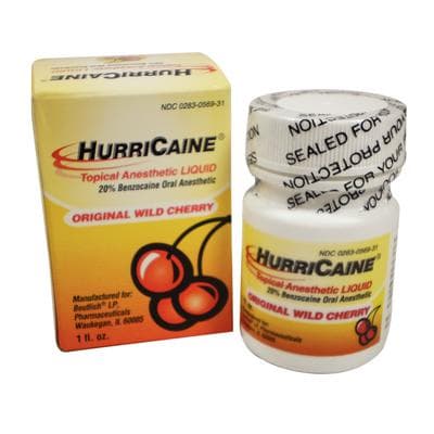 HurriCaine Topical Anesthetic Liquid, 20% Benzocaine, Wild Cherry, 1 oz Jar, 0283-0569-31 thumbnail 10