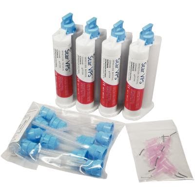 Start VPS Regular-Set Light-Body Vinyl Polysiloxane Impression Material, 4 x 50 ml Cartridges with 12 Mixing Tips, Refill, 80011-01 thumbnail 8