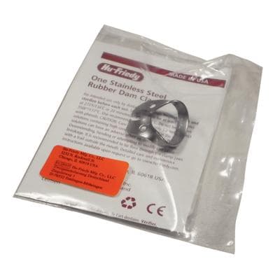 Hu-Friedy Satin Steel Rubber Dam Clamp, Wingless, Size 25, Upper Left/Lower Right Molars, RDCM25 thumbnail 9