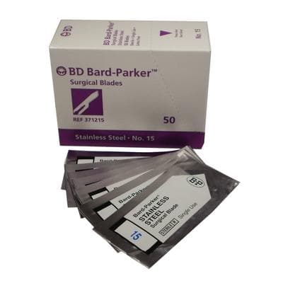 Bard-Parker Surgical Blades, Stainless Steel, Sterile, #15, Individually Packaged, 50/Box - Surgical Blades – Stainless Steel, Individually Packaged, Sterile - Blade #15, 50/Pkg - Image 1