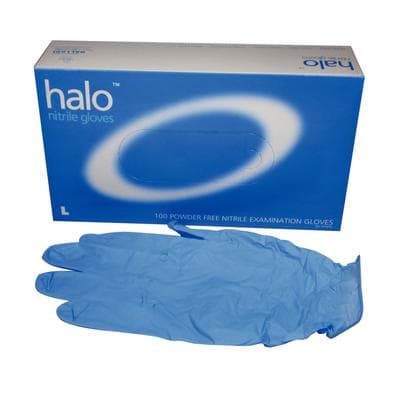 Halo Nitrile Exam Gloves, Powder-Free, Non-Sterile, Textured, Large, Blue, 100/Box, HAL100L thumbnail 17