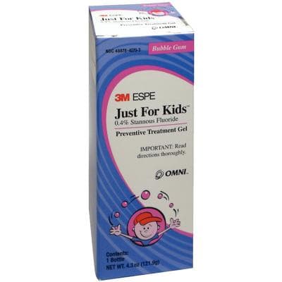 3M™ Just For Kids™ 0.4% Stannous Fluoride Brush-On Gel, Bubble Gum Flavor, 4.3 oz Tube, 12107B thumbnail 12