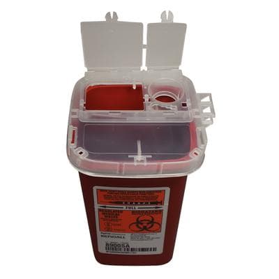 SharpSafety Phlebotomy Sharps Container, 1 Quart, Red, Translucent Top, Sliding Lid, 1/Pk, 8900SA thumbnail 12