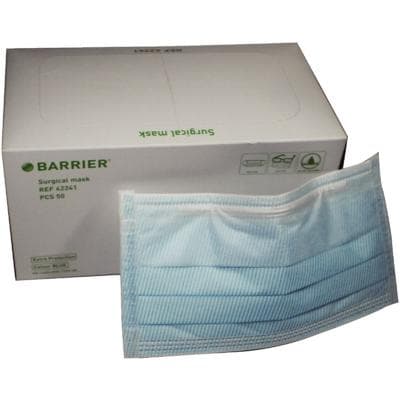 BARRIER® Sof-Loop Earloop Surgical Face Masks, Extra Protection, ASTM Level 1, Anti-Fog, Blue, 50/Box, 42241-01 thumbnail 3