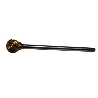 Patterson® Gold Titanium Nitride Lab Bur, Round, #52D, 6.350 mm Diameter, 6.350 mm Length, HP Standard Shank, 1/Pkg thumbnail 2