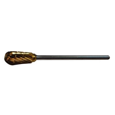 Patterson® Gold Titanium Nitride Lab Bur, Pear, #53A, Crosscut, HP Standard Shank, 6.35 mm Head Diameter, 12.7 mm Head Length, 1/Pkg thumbnail 2