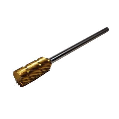 Patterson® Gold Titanium Nitride Lab Bur, HP Standard, Cylinder, #83E, 6.350 mm Diameter, 12.700 mm Length, 1/Pkg thumbnail 2
