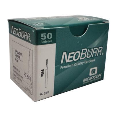 NeoBurr® Operative Carbide Bur, FG, Pear Shape, #331L, 1.0 mm Diameter, 3.7 mm Length, 50/Pkg thumbnail 4