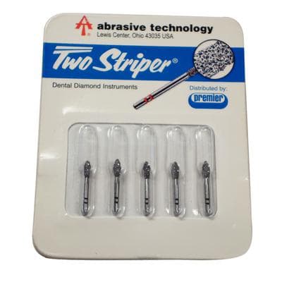 Two Striper ShortCut Diamond Bur, FGSS, Football, #285.5S, Coarse, Green, 2.3 mm Major/0.7 mm Minor, 5/Pk, 2015900 thumbnail 11