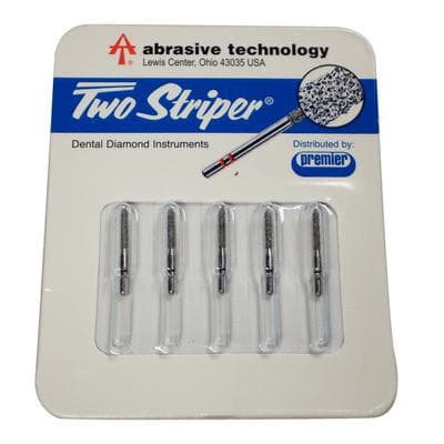 Two Striper ShortCut Diamond Bur, FGSS, Bevel-End Cylinder, #250.8 S, Coarse, Green, 1.2 mm Major/0.4 mm Minor Diameter, 8 mm Length, 5/Pk, 2015902 thumbnail 10