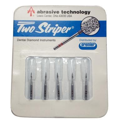 Two Striper Diamond Bur, FGSS, Interproximal Trimmer, #201.3 S, Fine, Red, 0.8 mm Major/0.3 mm Minor Diameter, 3.0 mm Length, 5/Pk, 2015927 thumbnail 14