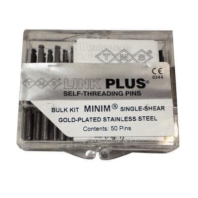 TMS Link Plus Self-Threading Pins, Gold-Plated Stainless Steel, Single-Shear, Minim, 0.021" (0.525 mm), Silver, Bulk Kit of 50, L722 thumbnail 12