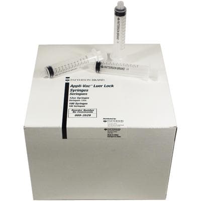 Patterson® Endodontic Luer Lock-Type Syringes, 12 cc, Disposable, Polypropylene, 100/Pkg - Patterson® Endodontic Luer Lock-Type Syringes – 12 cc, 100/Pkg - Patterson® Endodontic Luer Lock-Type Syringes – 12 cc, 100/Pkg - Image 1
