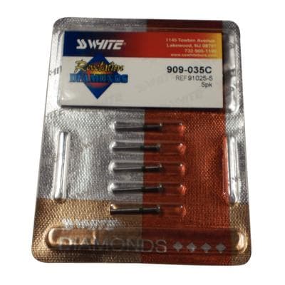 SS White Revelation Diamond Bur, FG, Coarse, Wheel Shape, #909-035C, 3.5 mm Diameter, 5/Pk thumbnail 8