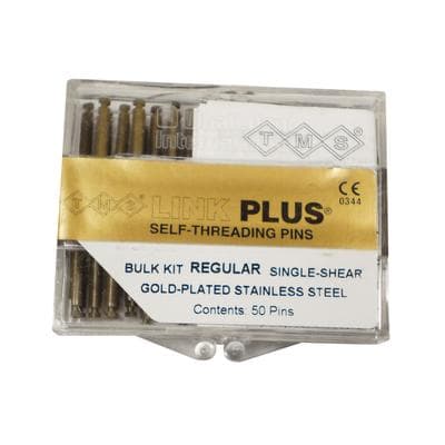 TMS Link Plus Self-Threading Pins, Gold-Plated Stainless Steel, Single-Shear, Regular, 0.027" (0.675 mm), Bulk Kit of 50, L742 thumbnail 9