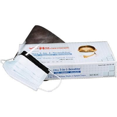 Valumax Ultra 3-in-1 Earloop Mask with Splash Visor, Sky Blue, ASTM Level 3, 25/Box, 5673E-SB thumbnail 10