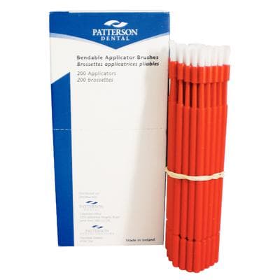 Patterson® Bendable Applicator Brushes, Fine Tip, Red, 10 cm Handle, Disposable, 200/Pkg - Patterson® Bendable Applicator Brushes - Red, 200/Pkg - Image 1