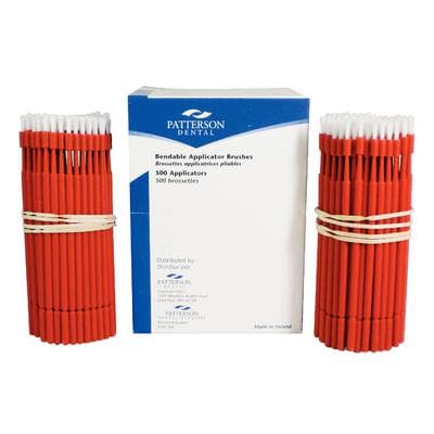 Patterson® Bendable Applicator Brushes, Fine Tip, Red, 10 cm Handle, Disposable, 500/Pkg - Patterson® Bendable Applicator Brushes - Red, 500/Pkg - Image 1