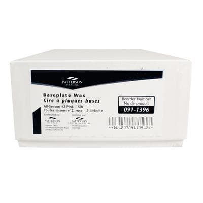 Patterson® Baseplate Wax – All-Season, No. 2, Pink, 5 lb/Box, 3" x 6" Sheets - Patterson® Baseplate Wax – All-Season, No. 2, Pink, 5 lb/Box - Patterson® Baseplate Wax – All-Season, No. 2, Pink, 5 lb/Box - Image 1